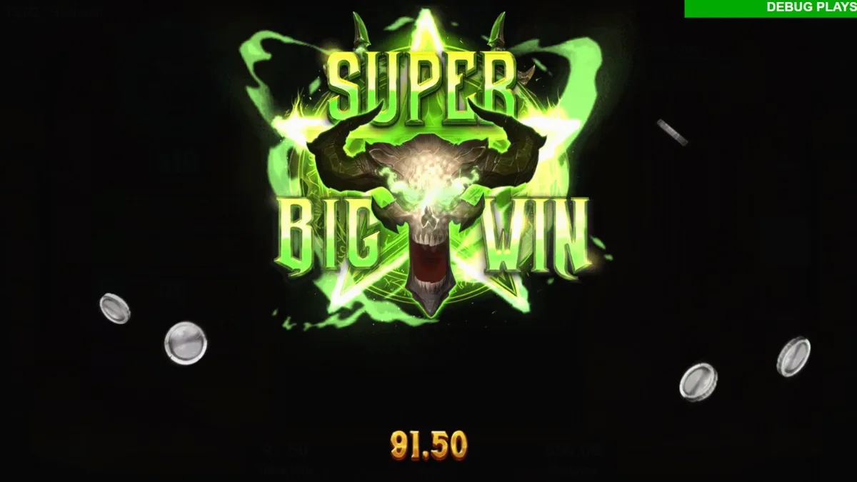 Tampilan visual slot Hellreign Scatter Magnet dengan tema neraka yang gelap dan simbol iblis.